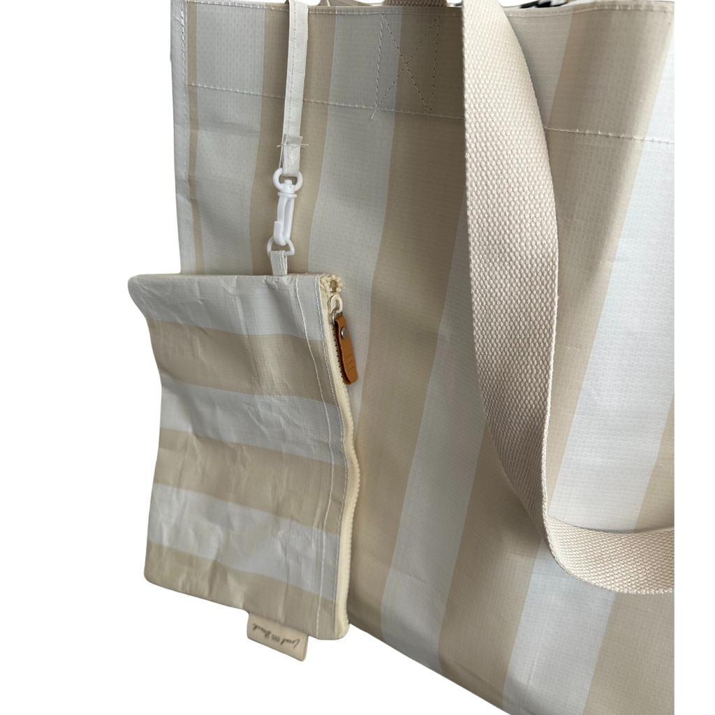 Thick Stripe XL All Day Bag with Matching Removable Pouch