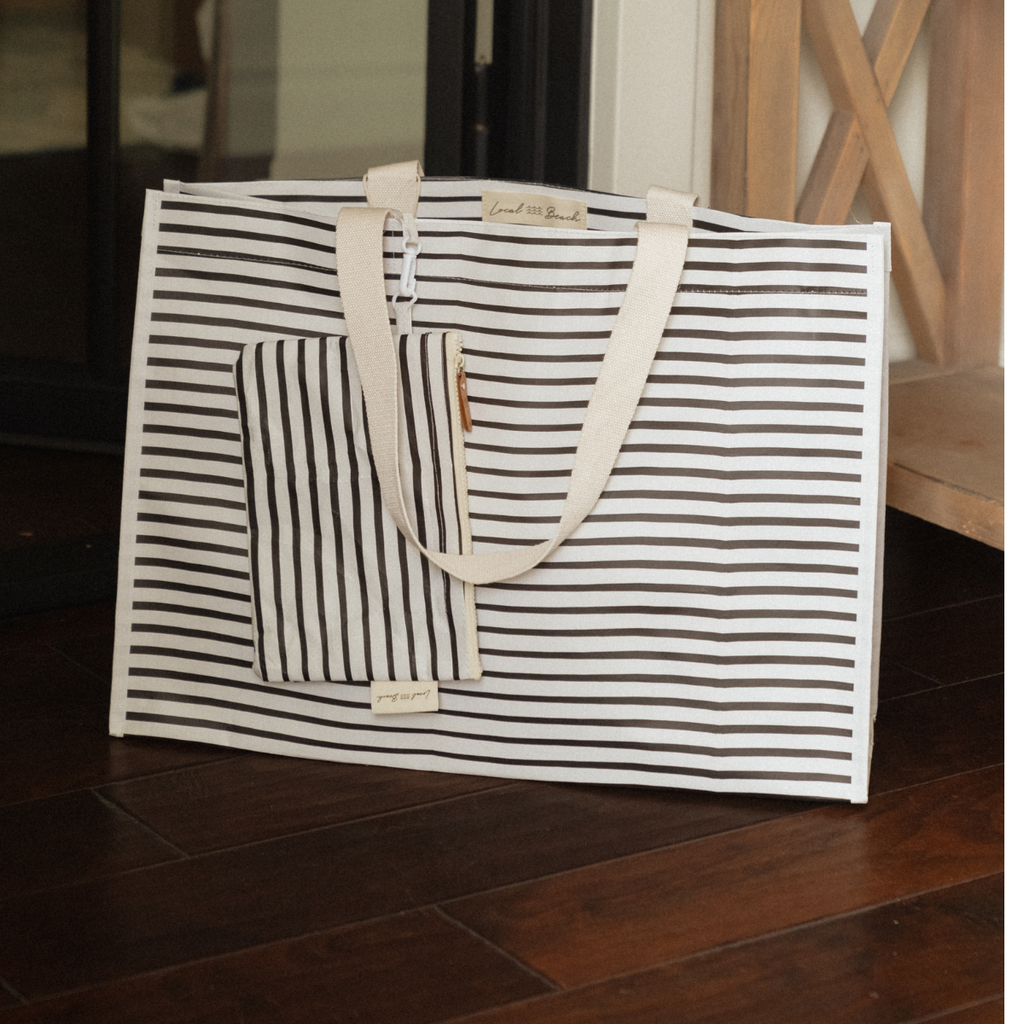 Thin Stripe XL All Day Bag with Matching Removable Pouch