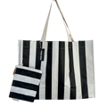 Thick Stripe XL All Day Bag with Matching Removable Pouch