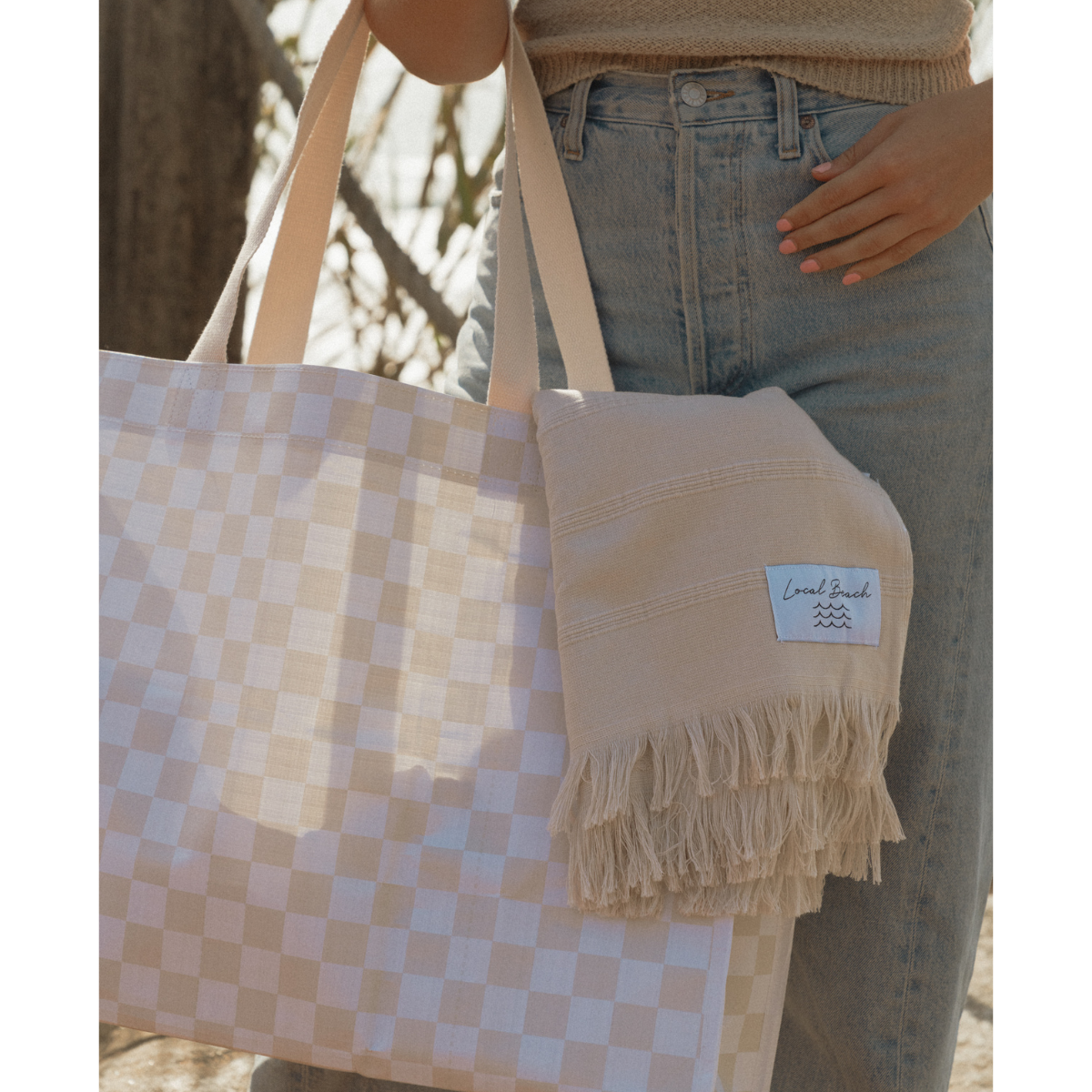 Checker XL All Day Bag with Matching Removable Pouch