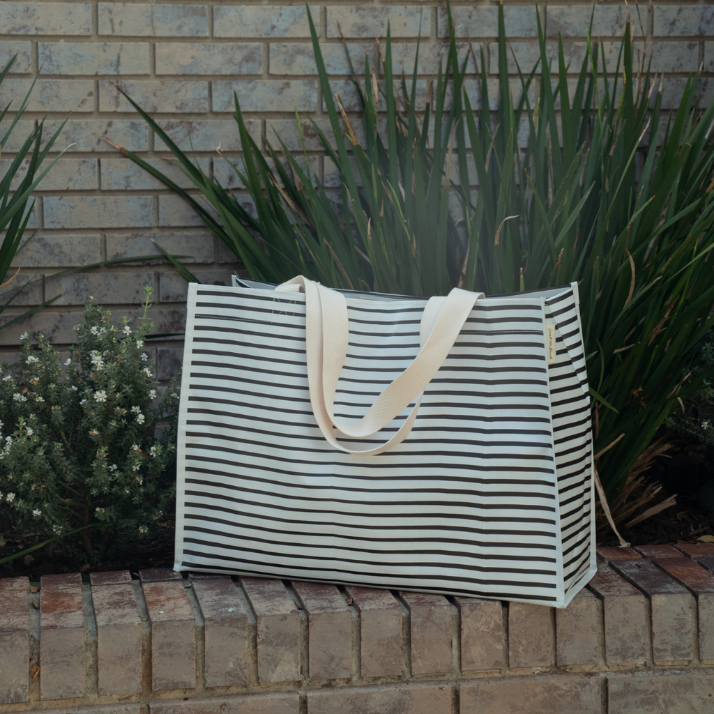 Thin Stripe XL All Day Bag with Matching Removable Pouch
