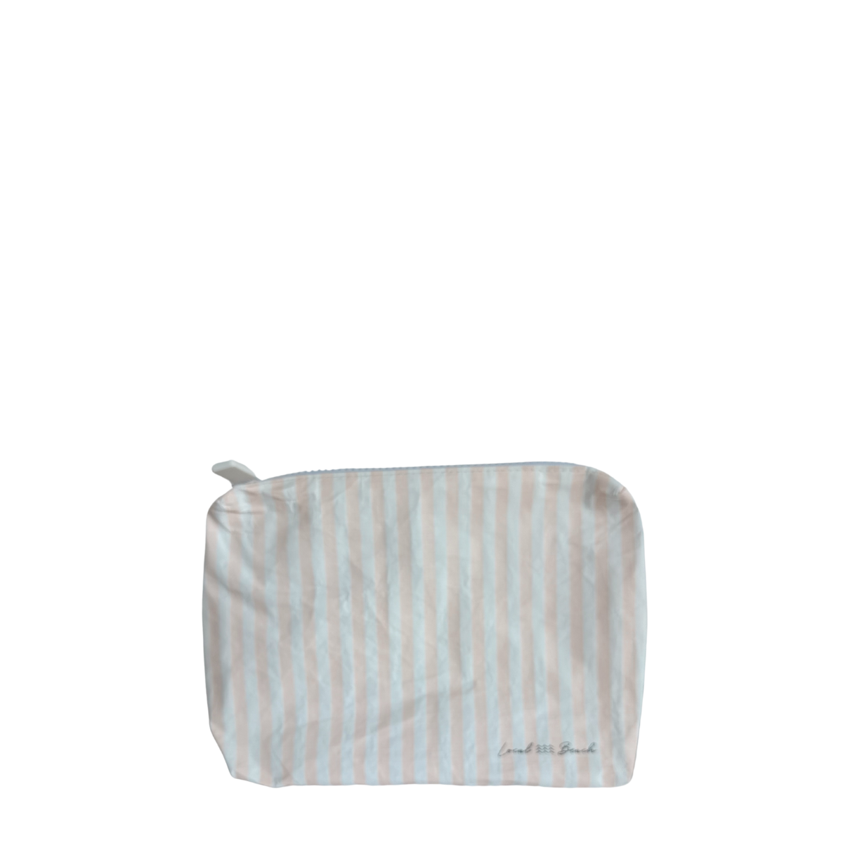 Blush Pink Stripe Water Resistant Pouch