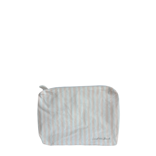 Blush Pink Stripe Water Resistant Pouch