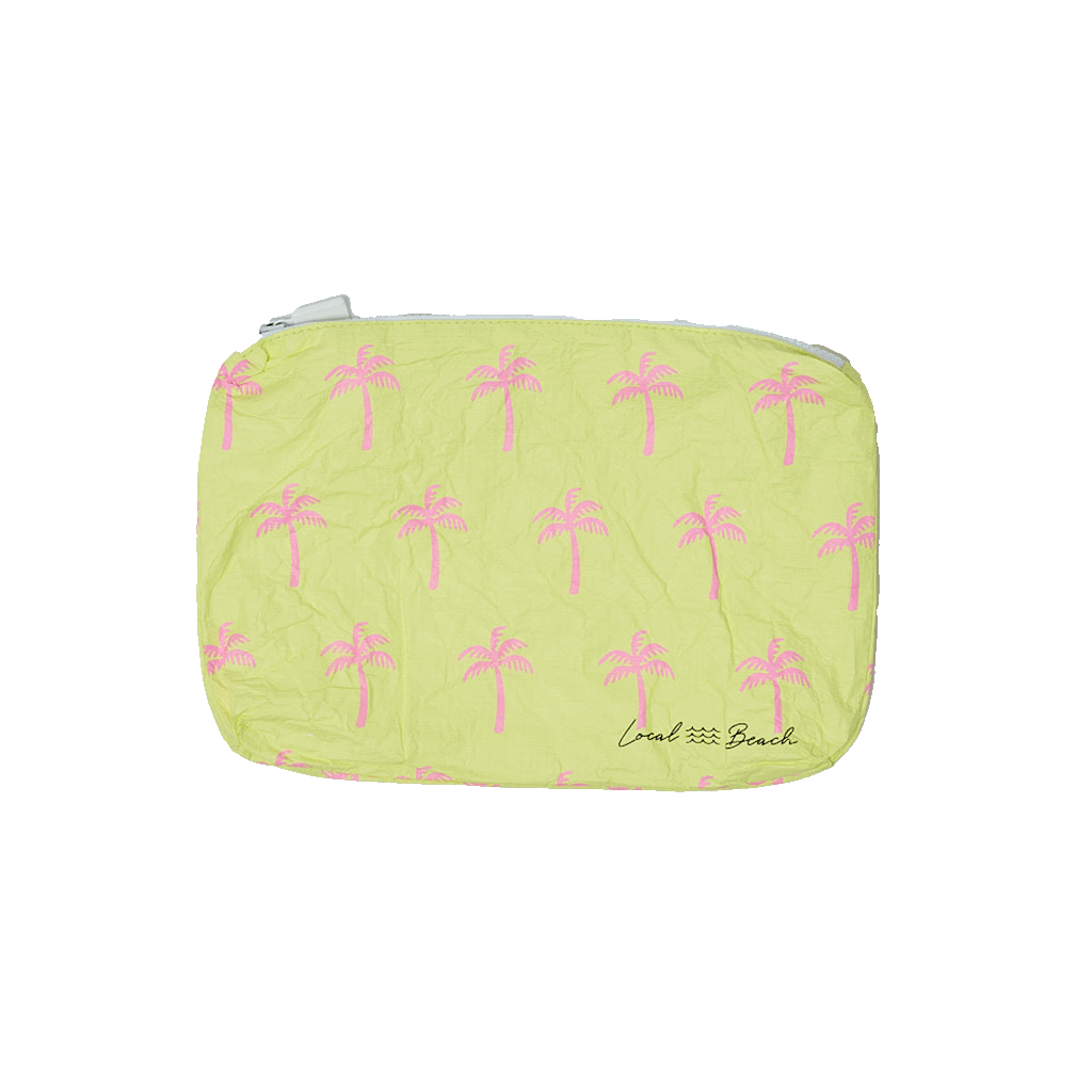 Yellow Neon Palms Water Resistant Tyvek Printed Pouch
