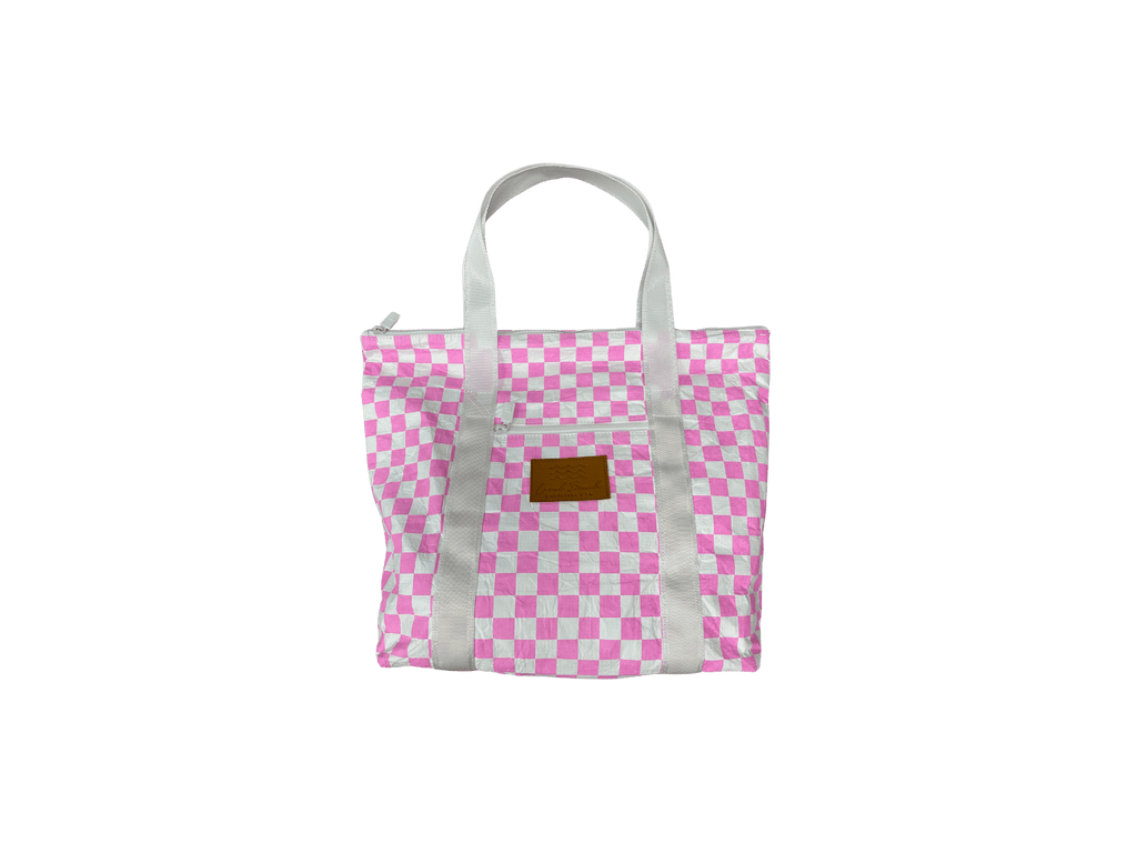 Checker Water Resistant Tyvek Shoulder Tote