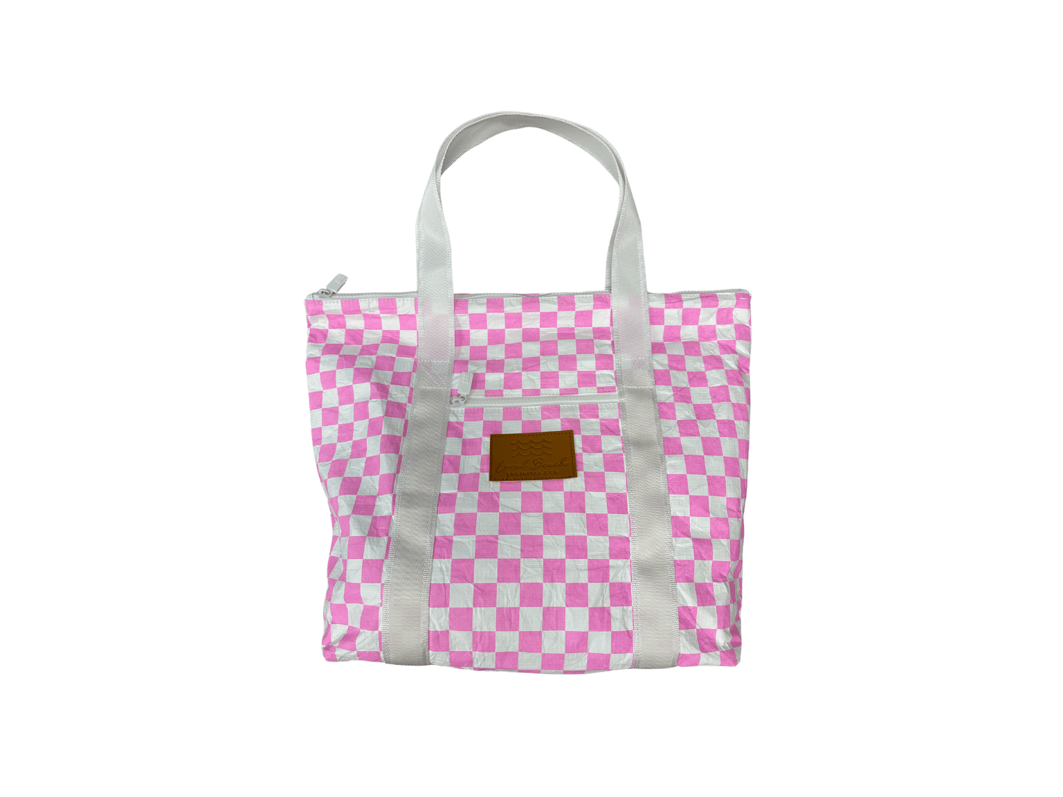 Checker Water Resistant Tyvek Shoulder Tote
